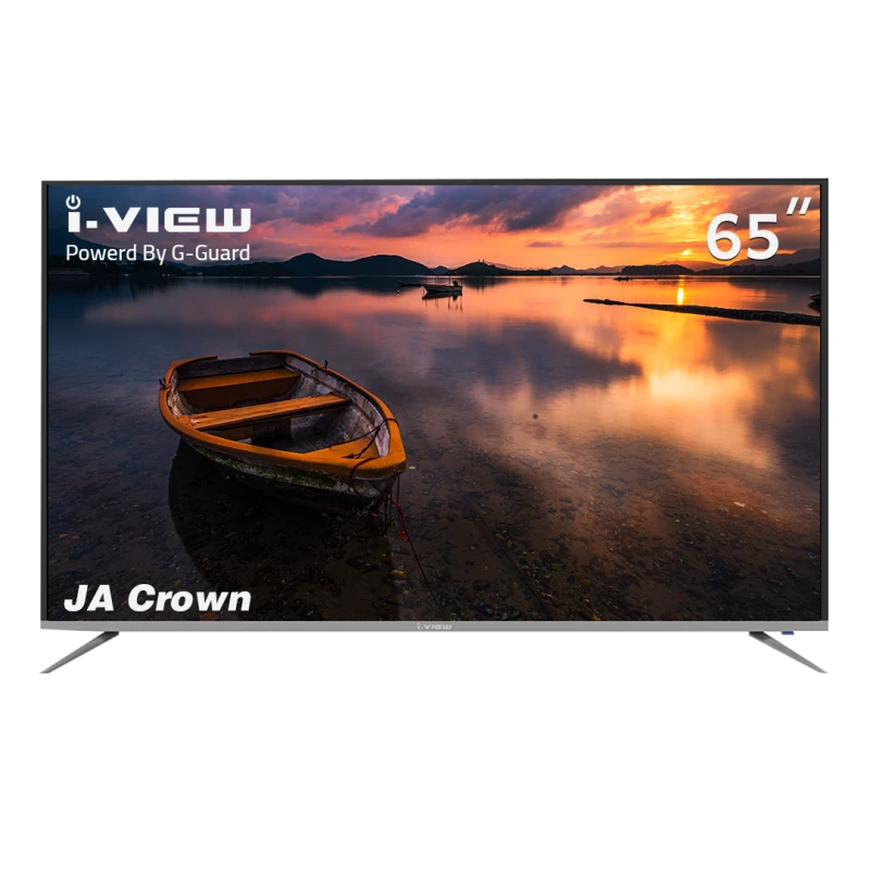 تلفزيون آي فيو 65 بوصة LED ذكي 4K UHD يعمل بنظام أندرويد، زاوية رؤية واسعة، أسود - اي فيو